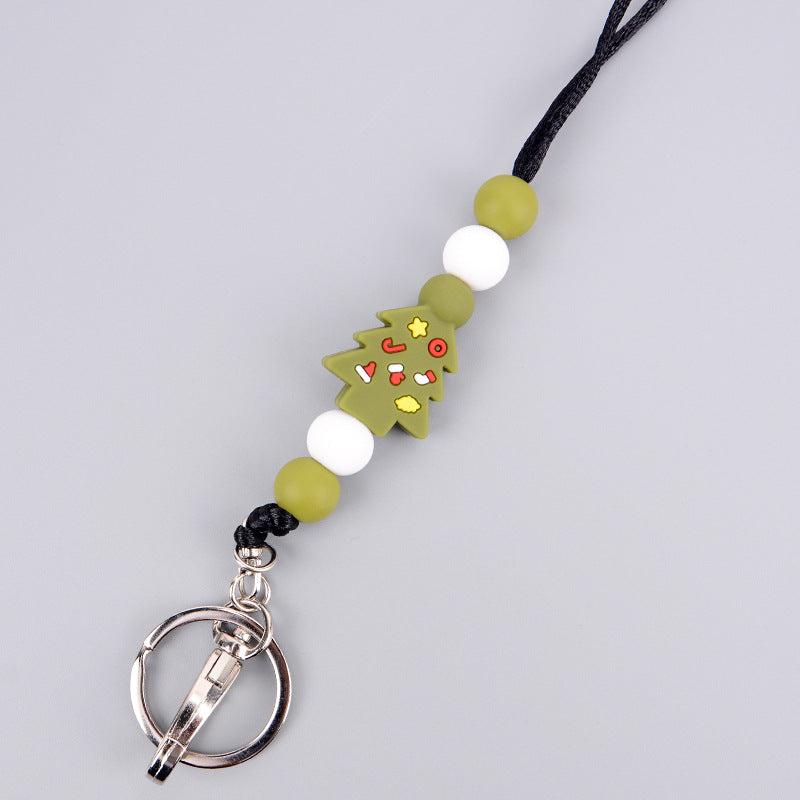 Llavero con cuentas de silicona de 100 piezas al por mayor